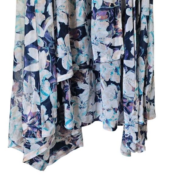 Simply Vera Vera Wang Floral Sleeveless Garden Party Dress, Blue, Size Petite XL - Picture 5 of 11